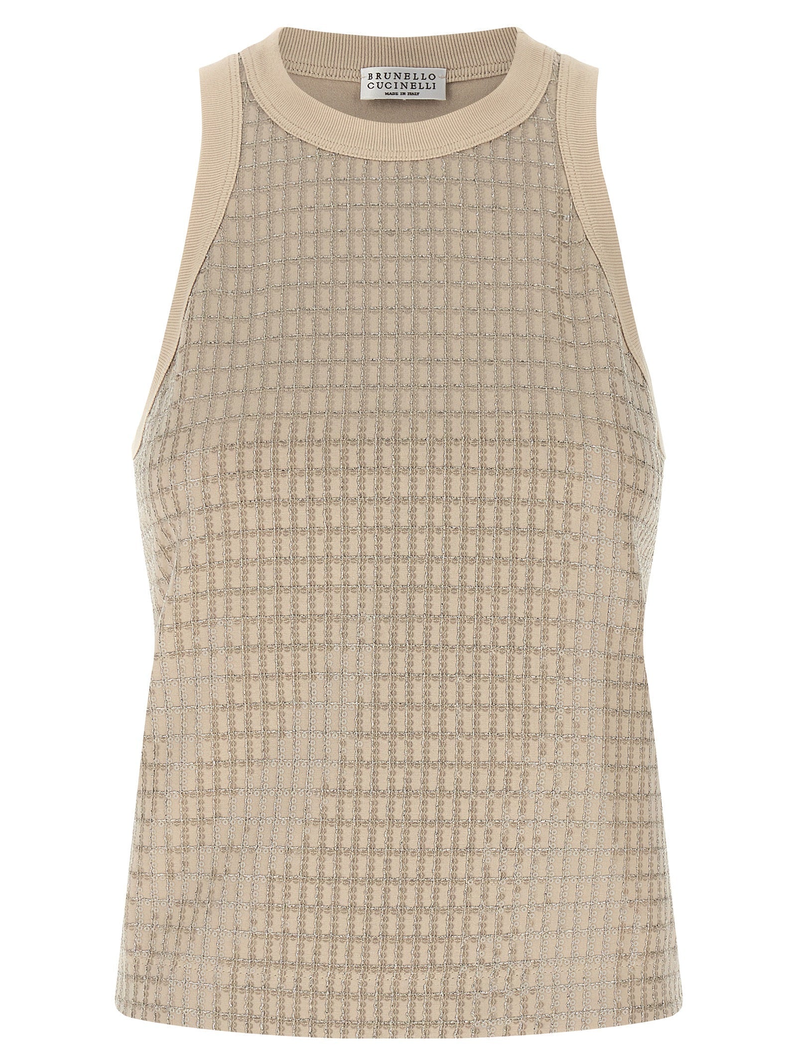 Brunello Cucinelli Beige Cotton Tank Tops