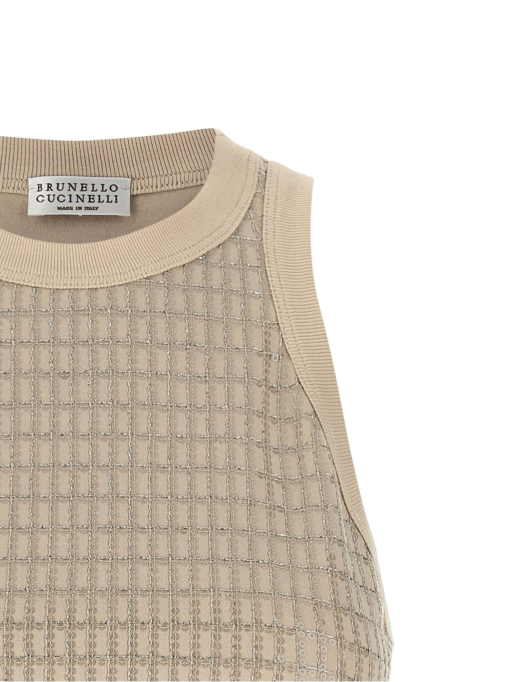 Brunello Cucinelli Beige Cotton Tank Tops