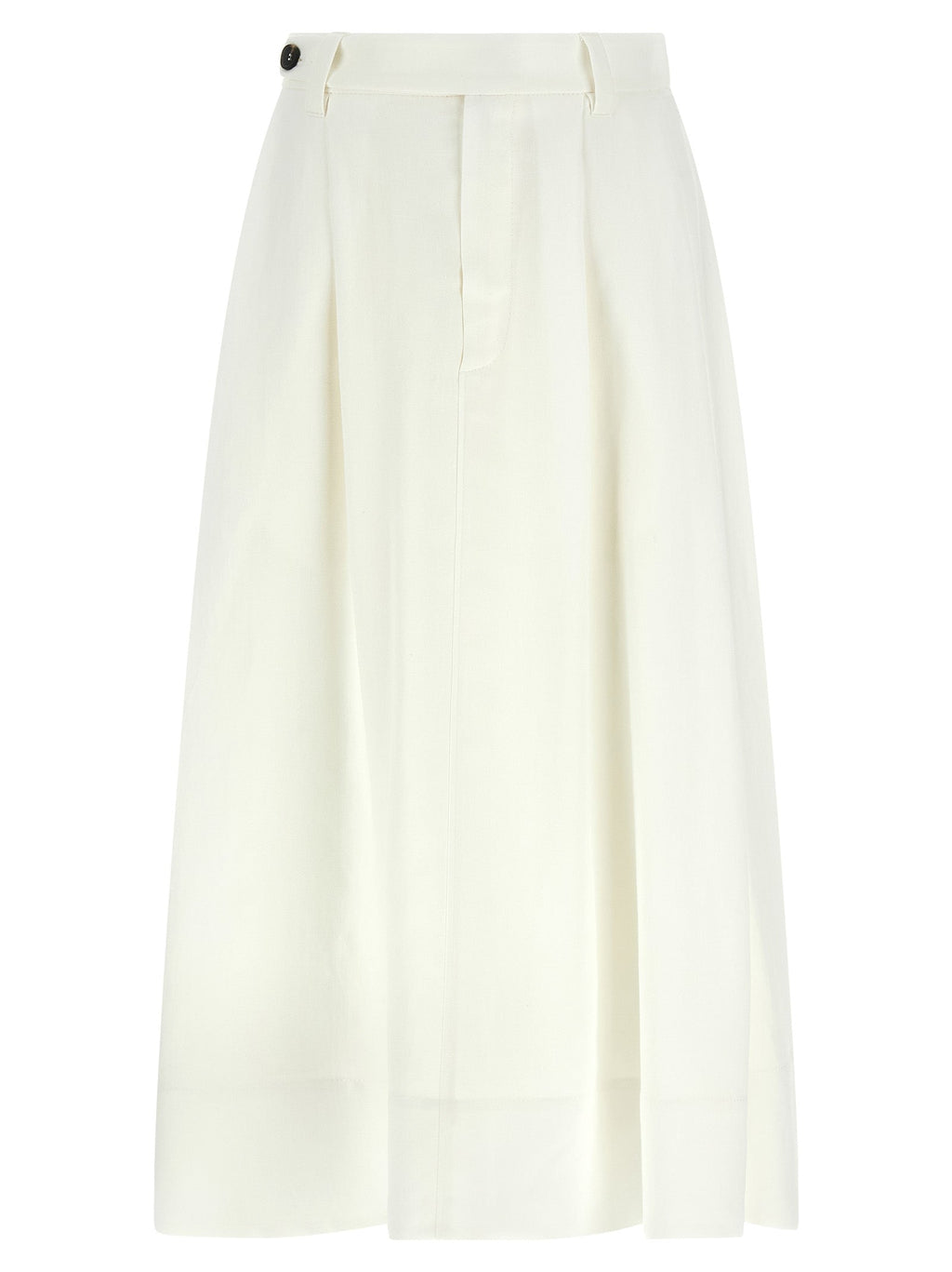 Brunello Cucinelli White Viscose Midi Skirt