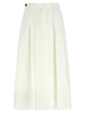 Brunello Cucinelli White Viscose Midi Skirt