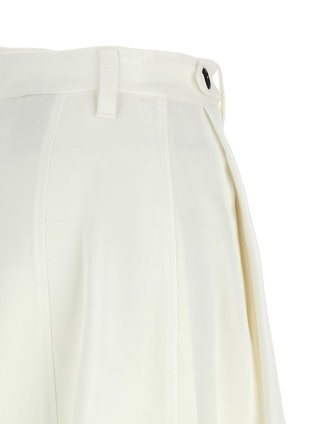 Brunello Cucinelli White Viscose Midi Skirt
