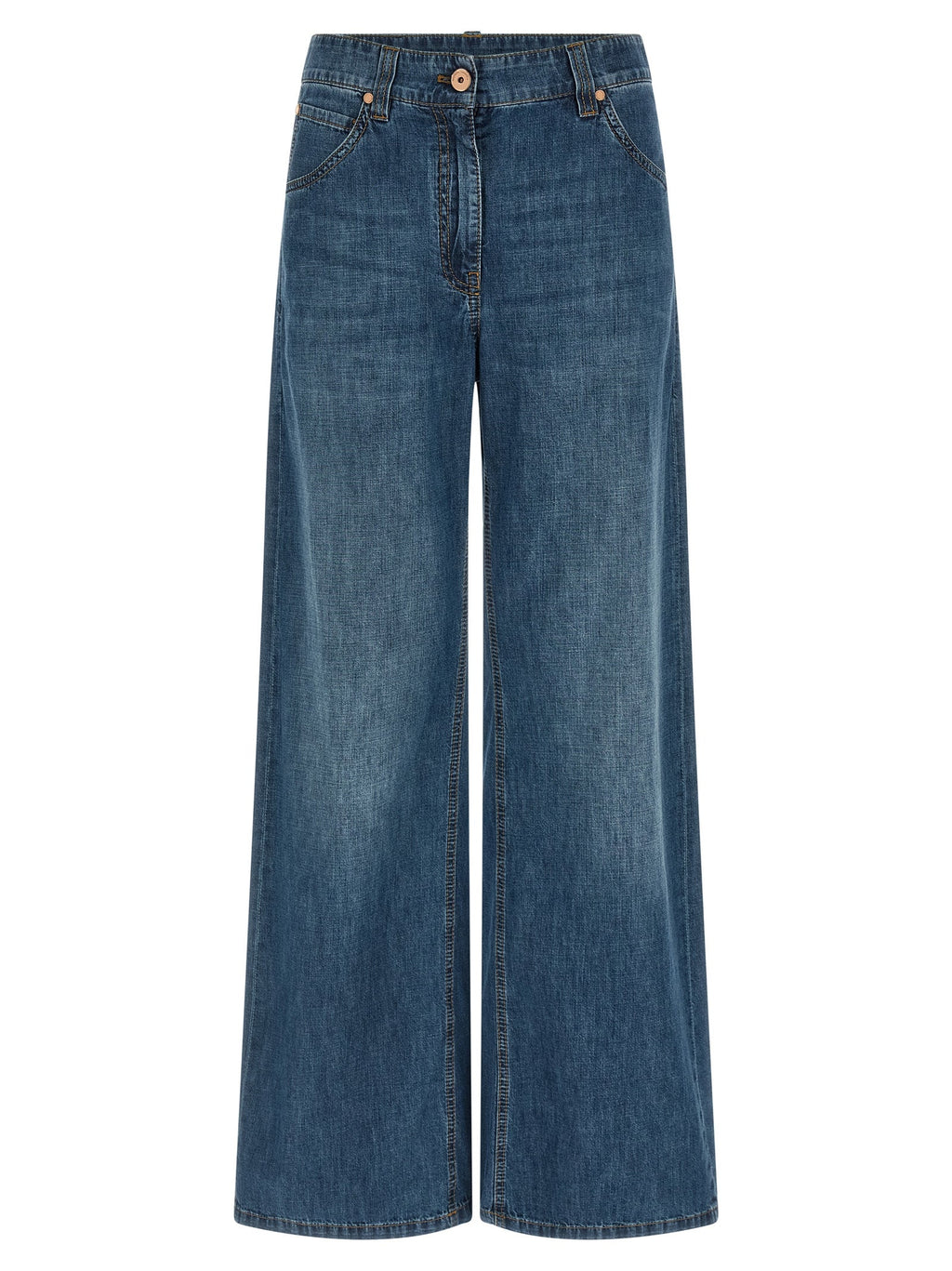 Brunello Cucinelli Blue Cotton Relaxed Fit Jeans