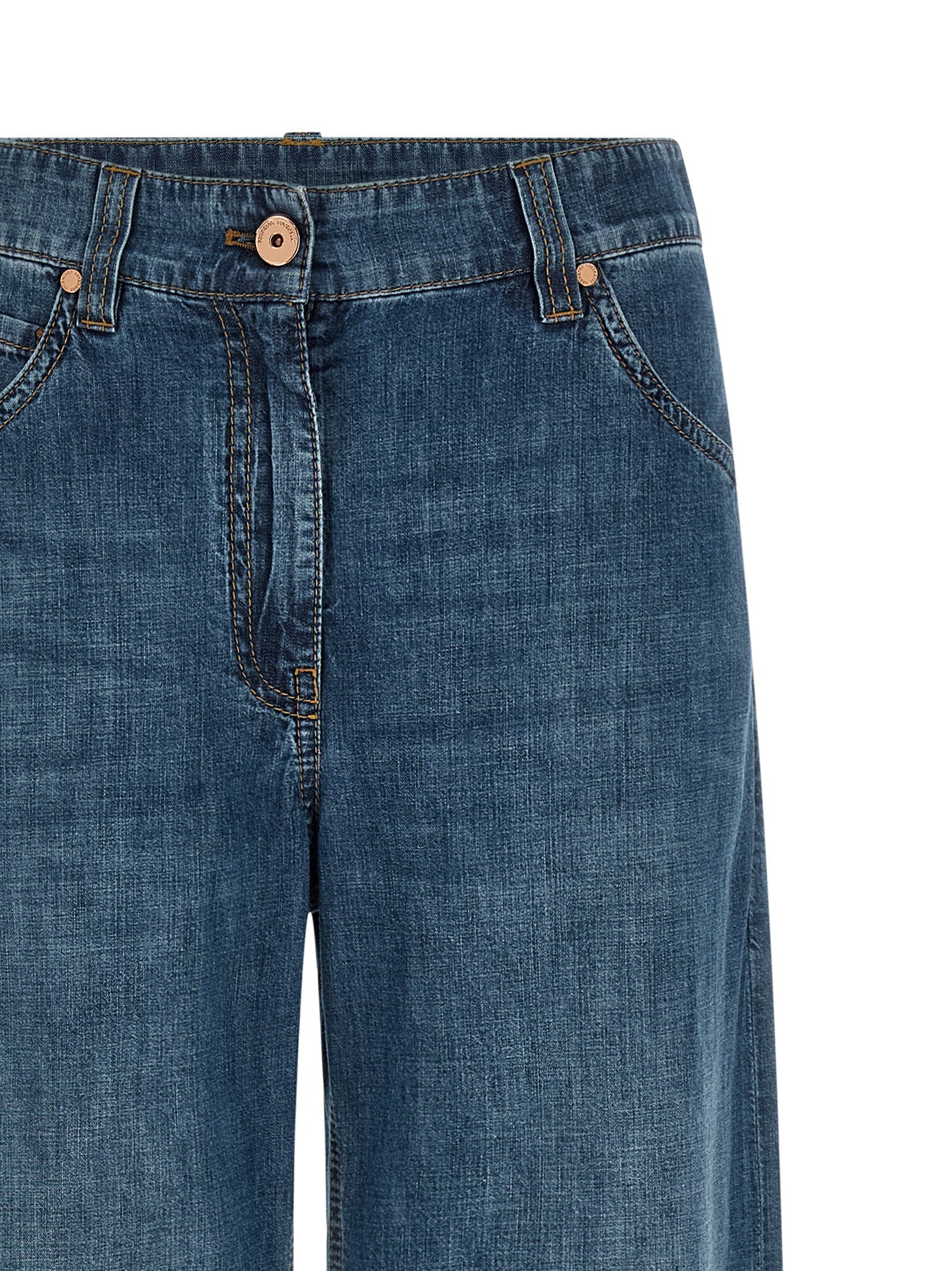 Brunello Cucinelli Blue Cotton Relaxed Fit Jeans