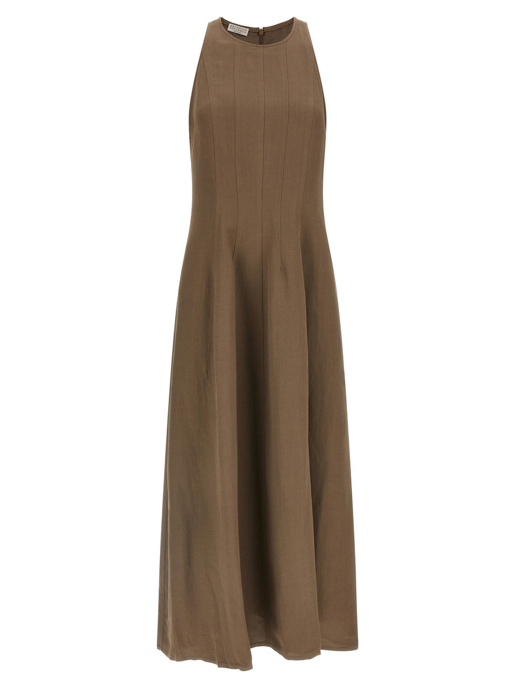 Brunello Cucinelli Brown Viscose Midi Dress