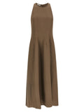 Brunello Cucinelli Brown Viscose Midi Dress