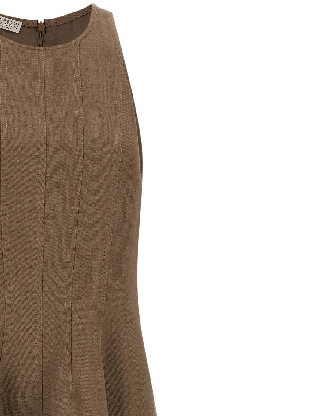 Brunello Cucinelli Brown Viscose Midi Dress