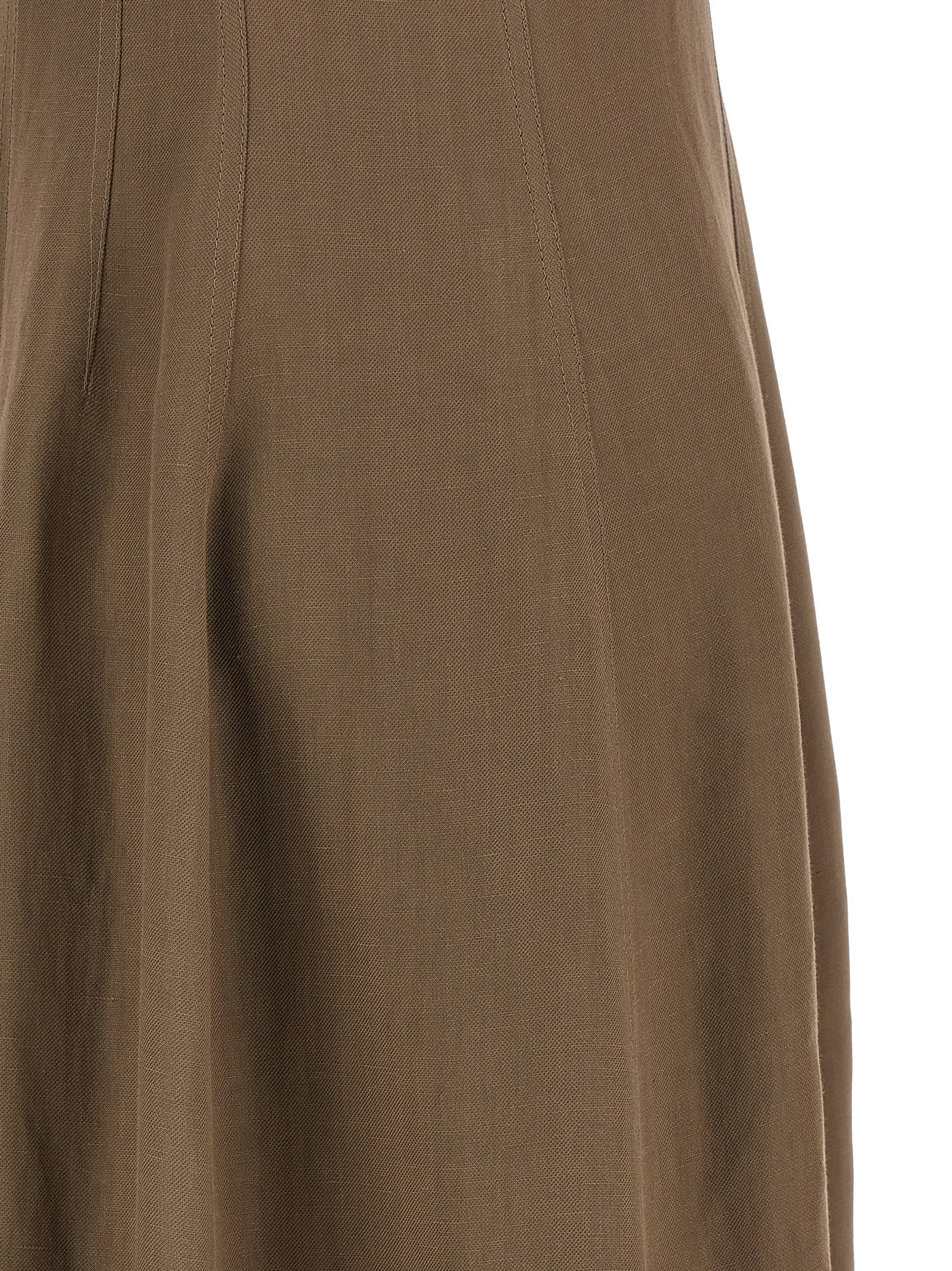 Brunello Cucinelli Brown Viscose Midi Dress