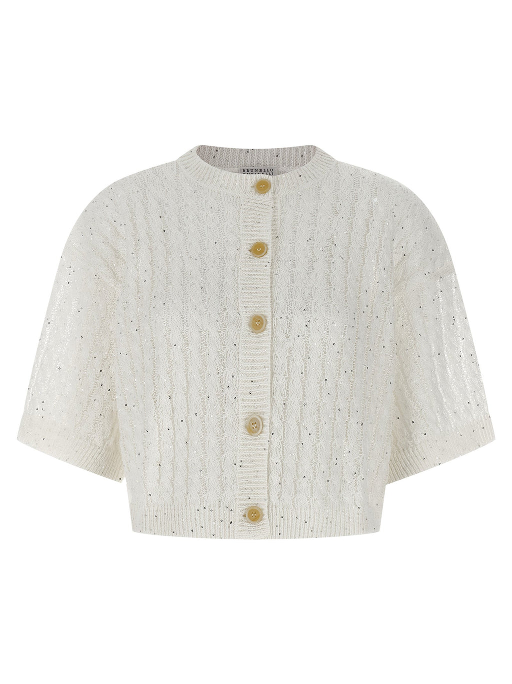 Brunello Cucinelli White Linen Cardigan