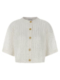 Brunello Cucinelli White Linen Cardigan