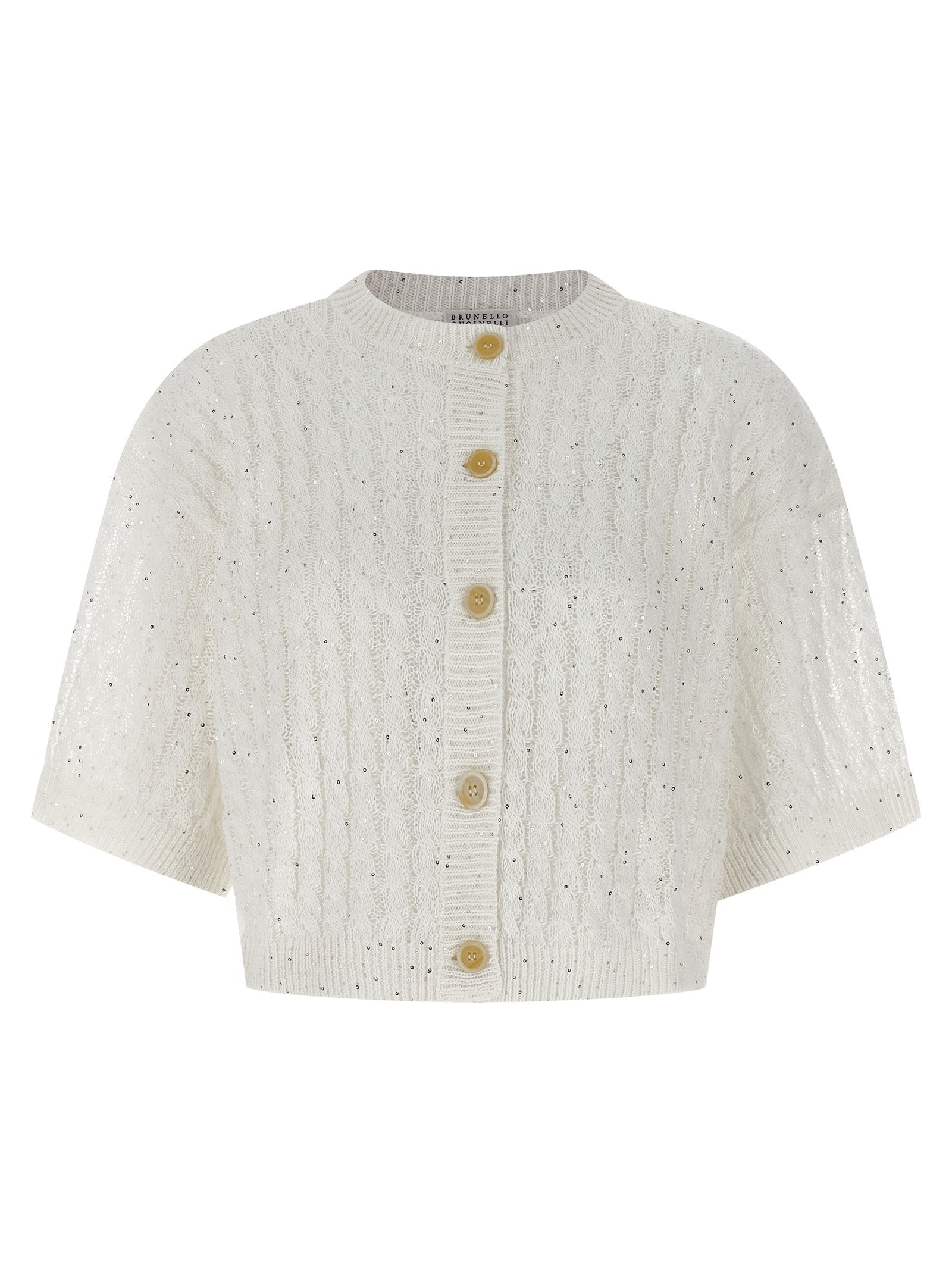 Brunello Cucinelli White Linen Cardigan