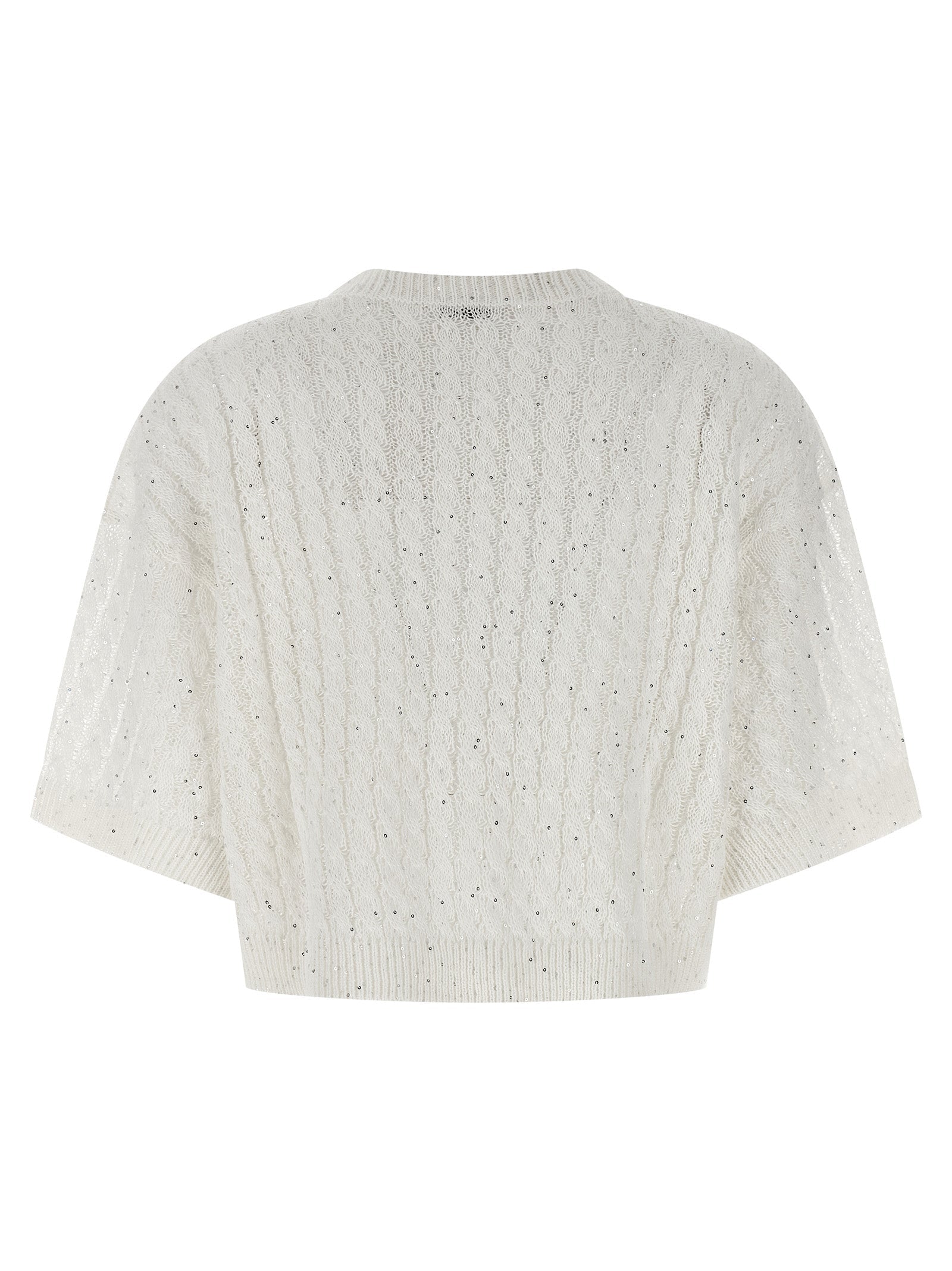 Brunello Cucinelli White Linen Cardigan