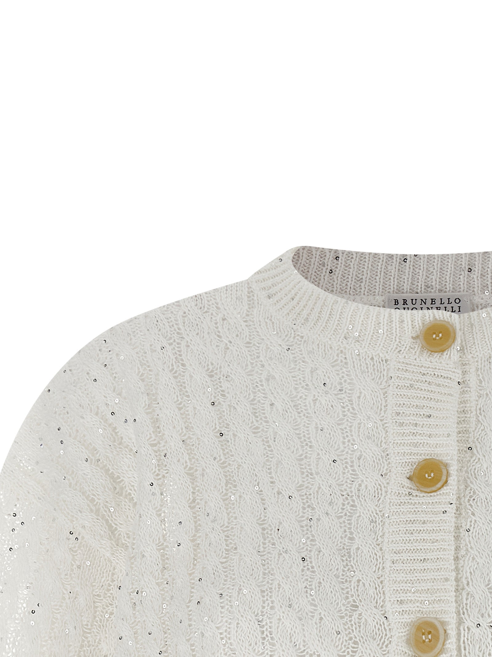 Brunello Cucinelli White Linen Cardigan