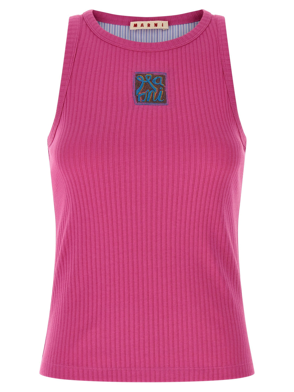 Marni Fuchsia Cotton Sleeveles T-Shirt