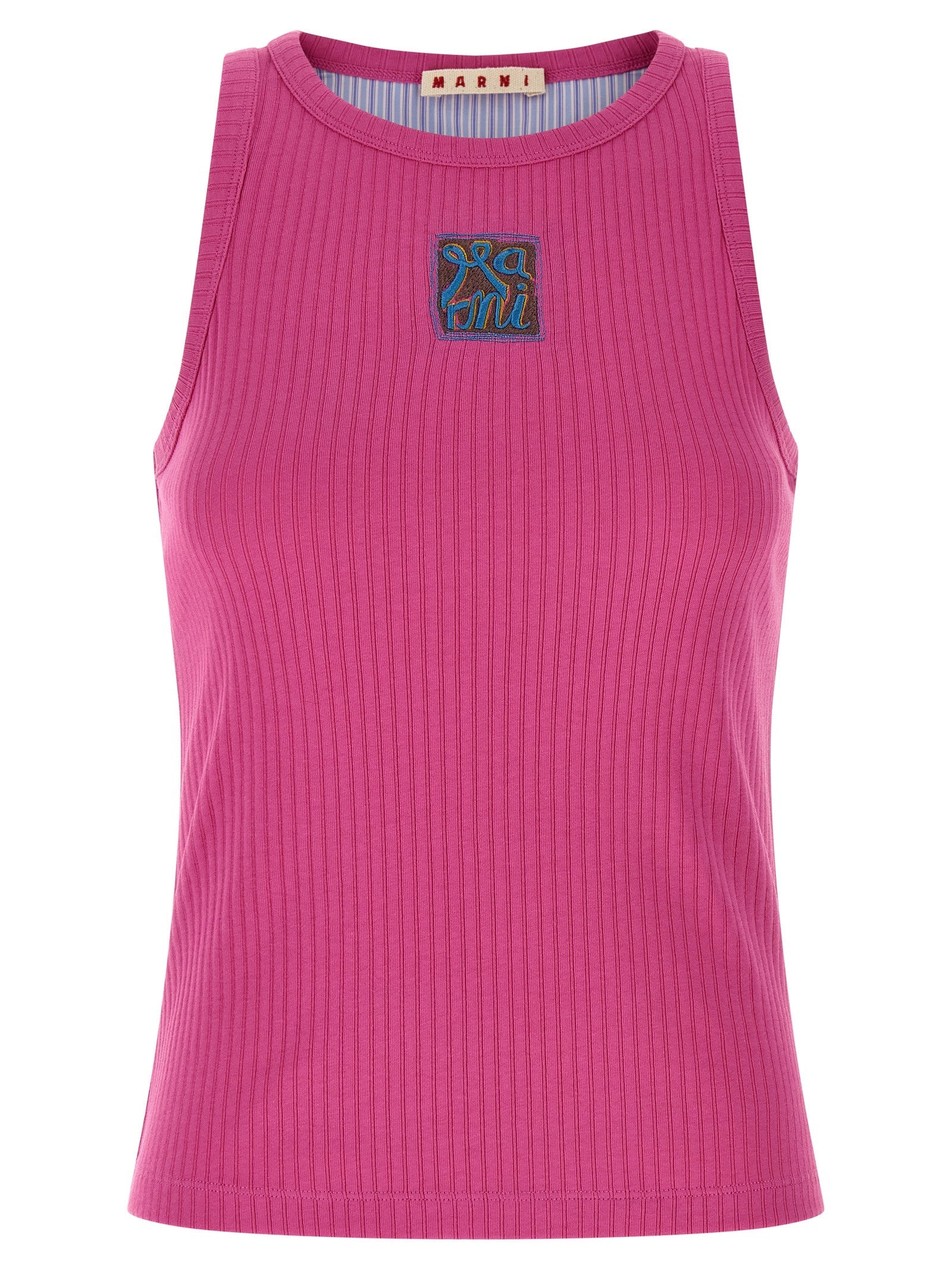 Marni Fuchsia Cotton Sleeveles T-Shirt