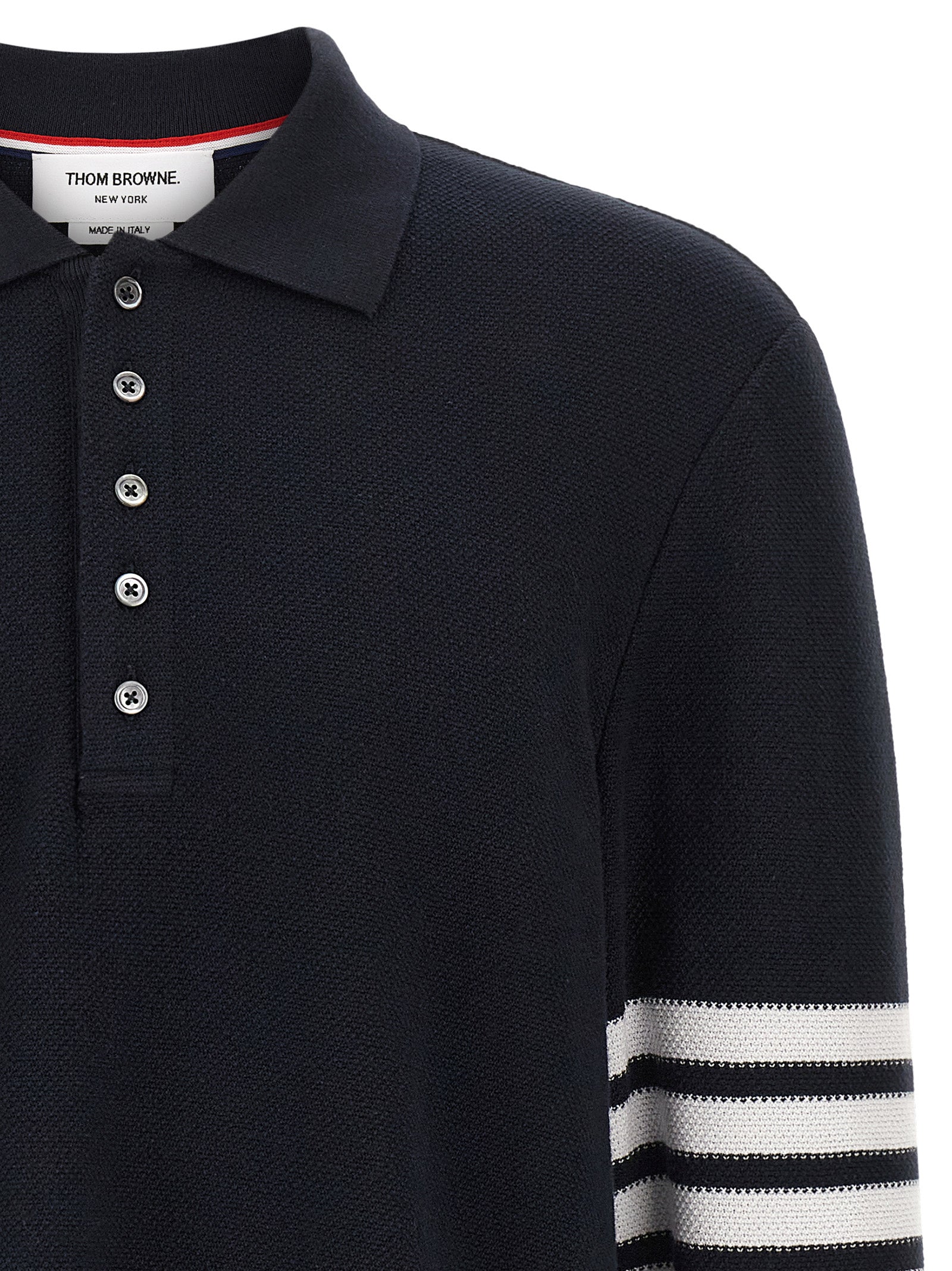 Thom Browne Blue Cotton Polo Shirt