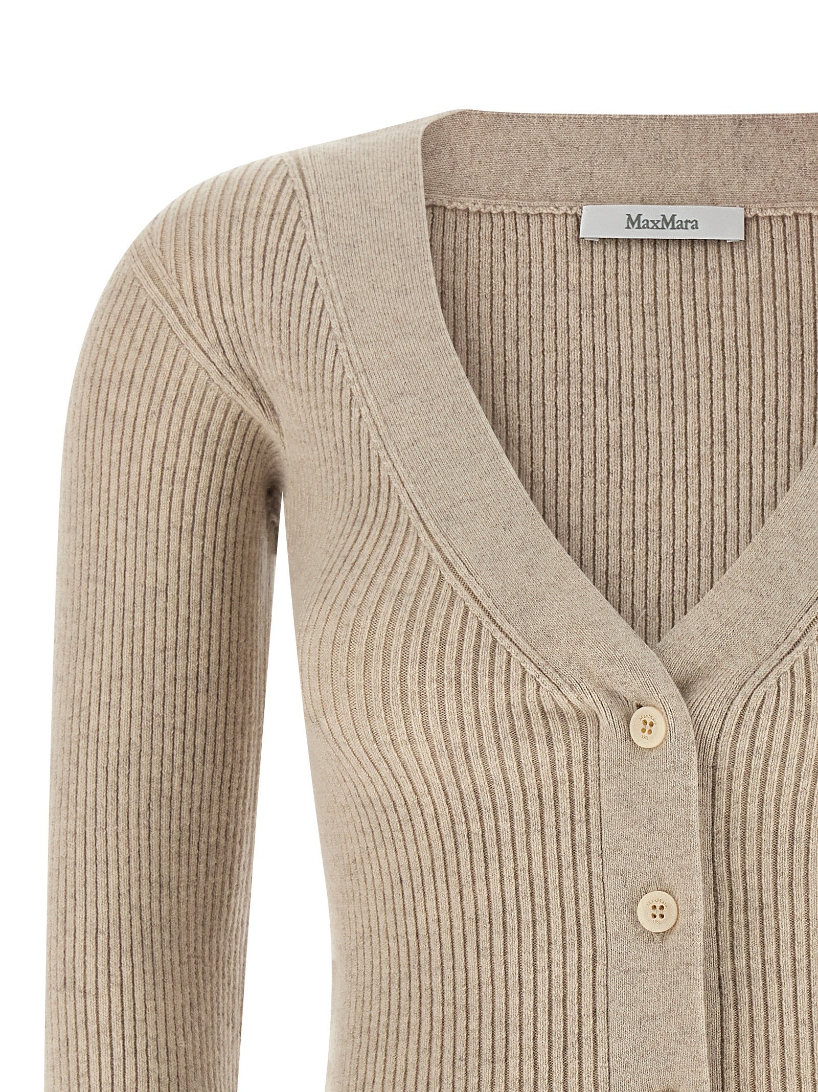 Max Mara Beige Wool Cardigan
