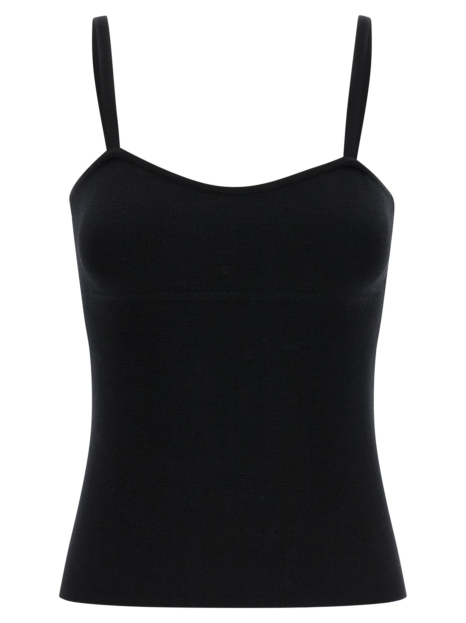 Max Mara Black Virgin Wool Tank Tops