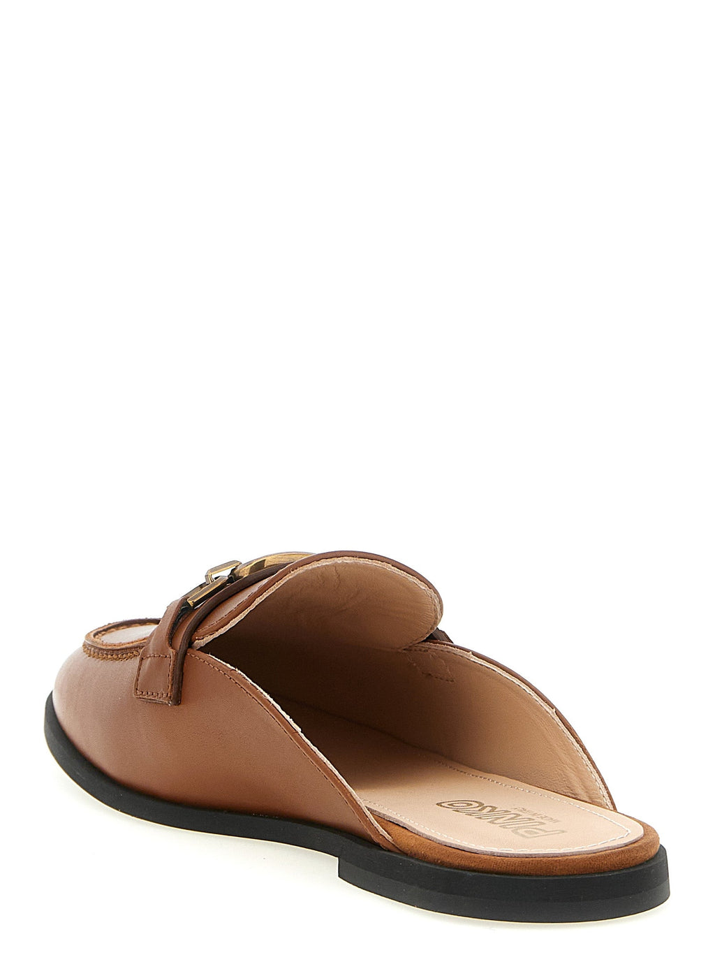PINKO Brown Calfskin Flats
