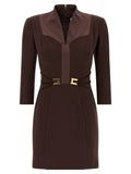 Elisabetta Franchi Brown Polyester Short Dress