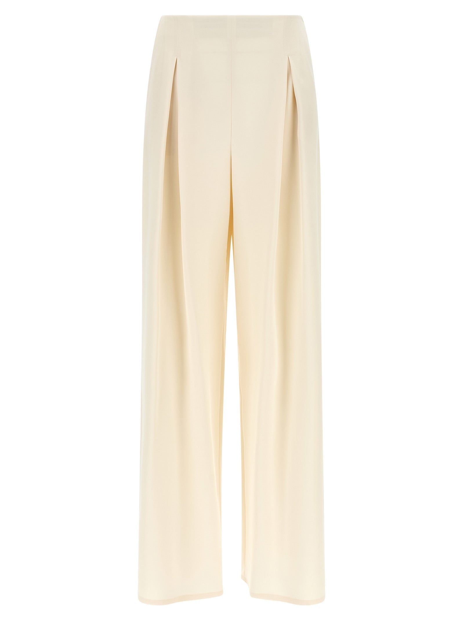 Max Mara White Silk Casual Pants
