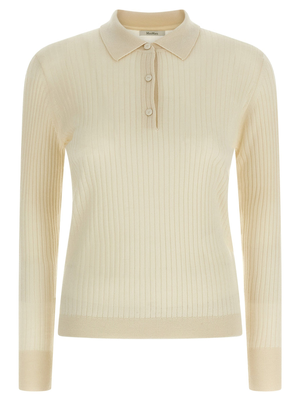 Max Mara White Cashmere Polo Shirt