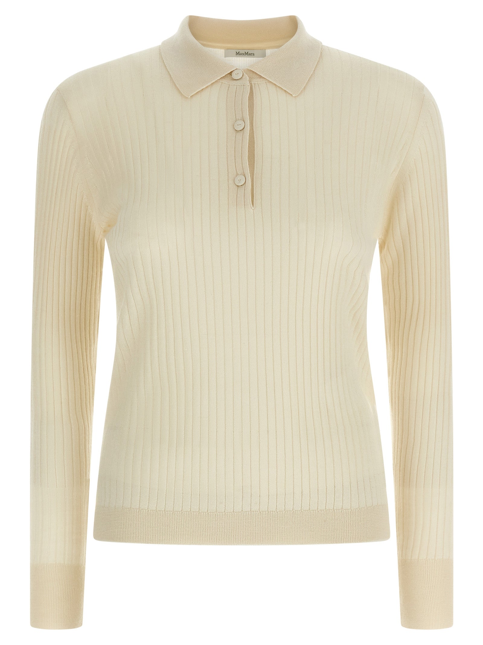 Max Mara White Cashmere Polo Shirt