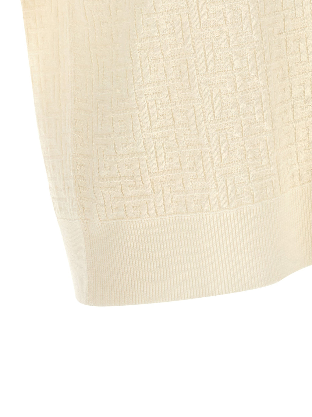 Balmain White Wool Polo Shirt