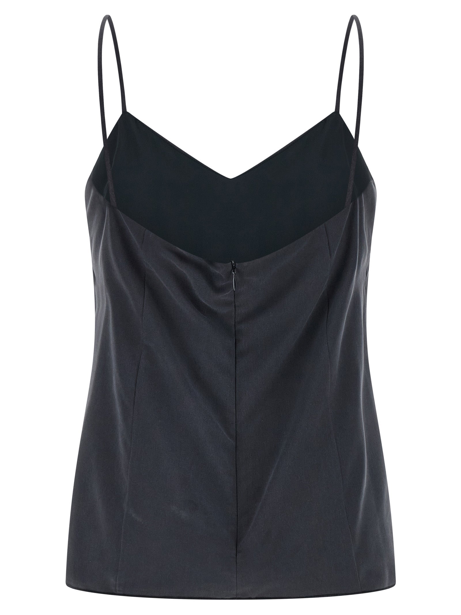 Max Mara Gray Silk Sleeveles T-Shirt