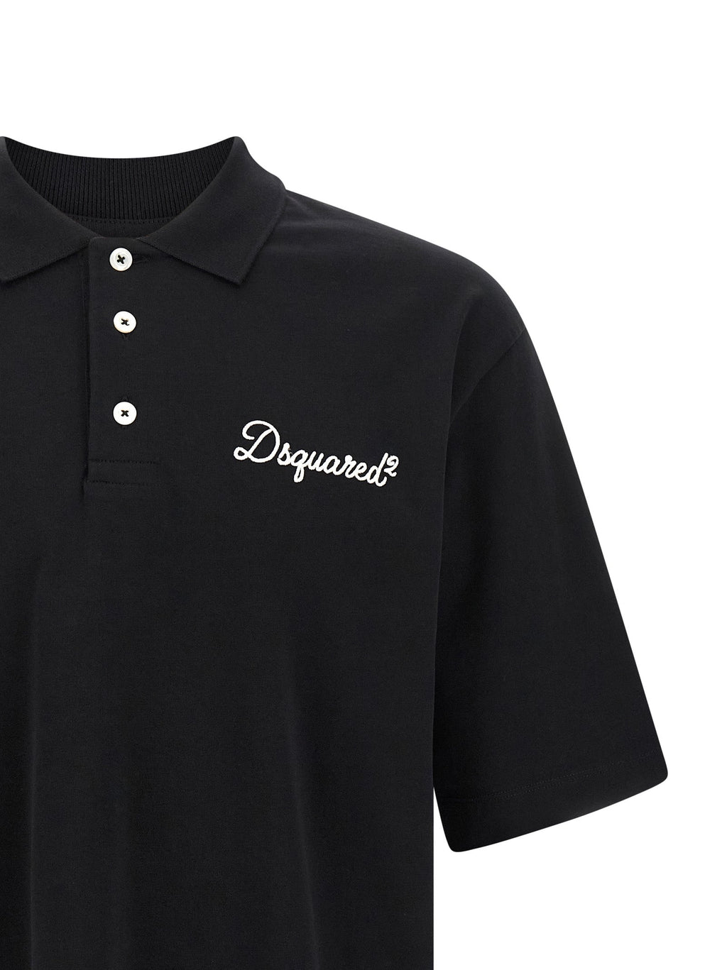 Dsquared² Black Cotton Polo Shirt