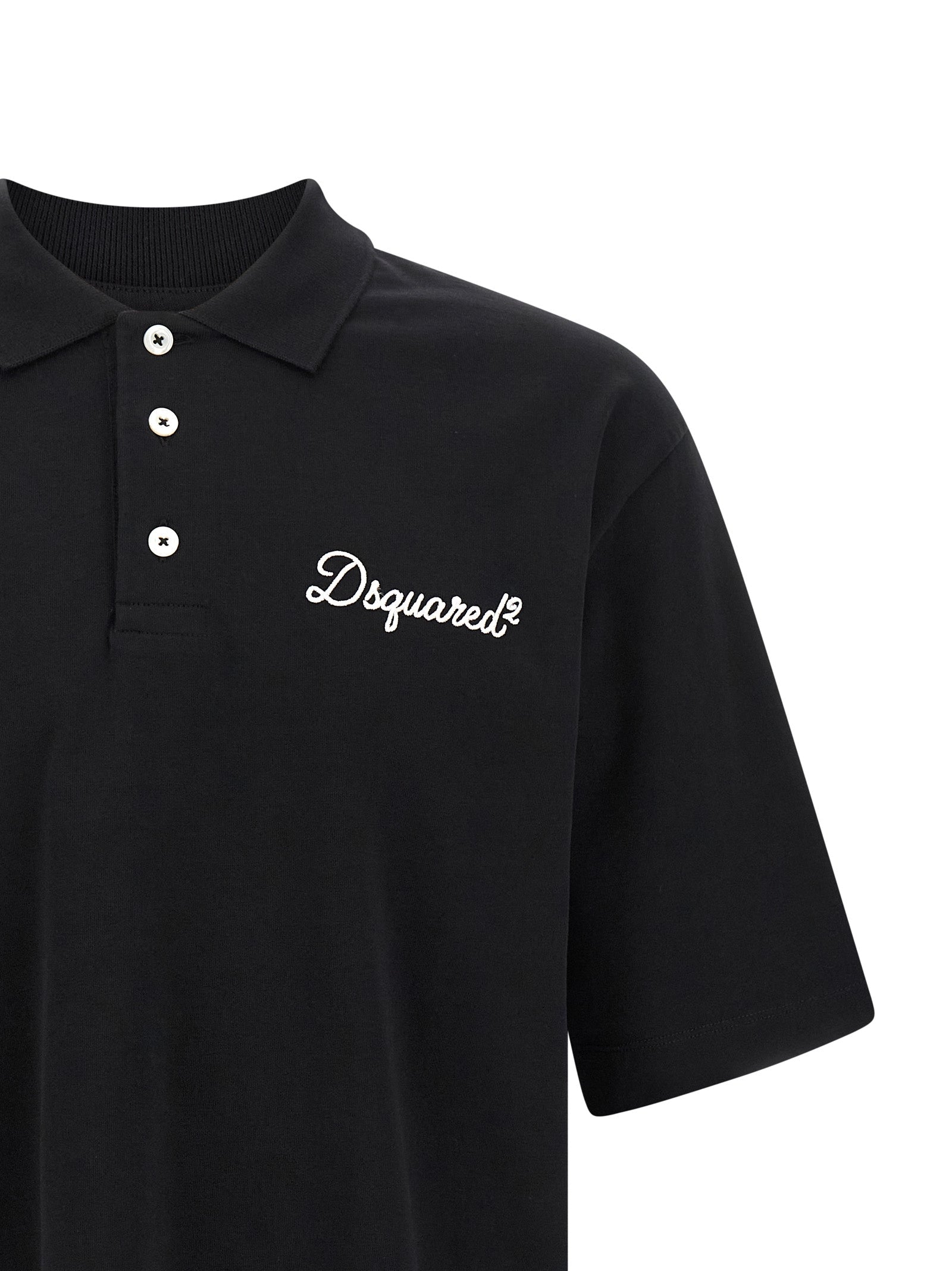 Dsquared² Black Cotton Polo Shirt