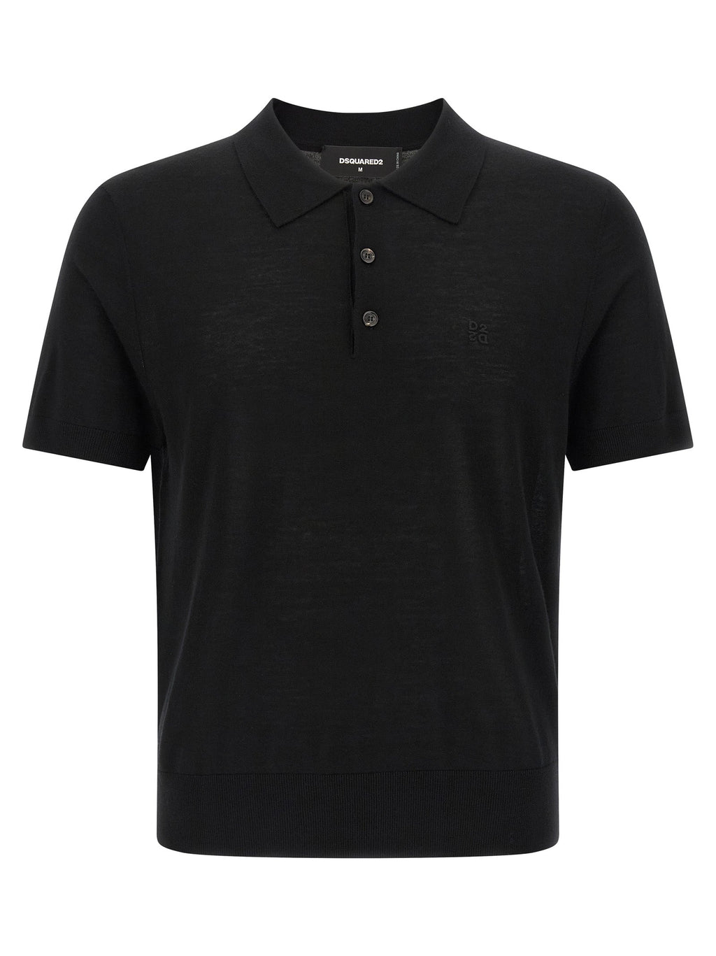 Dsquared² Black Wool Polo Shirt