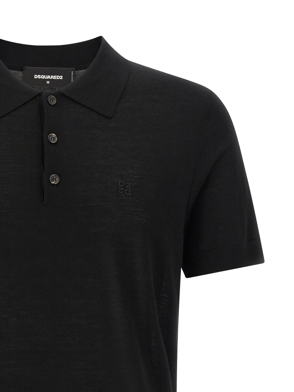 Dsquared² Black Wool Polo Shirt