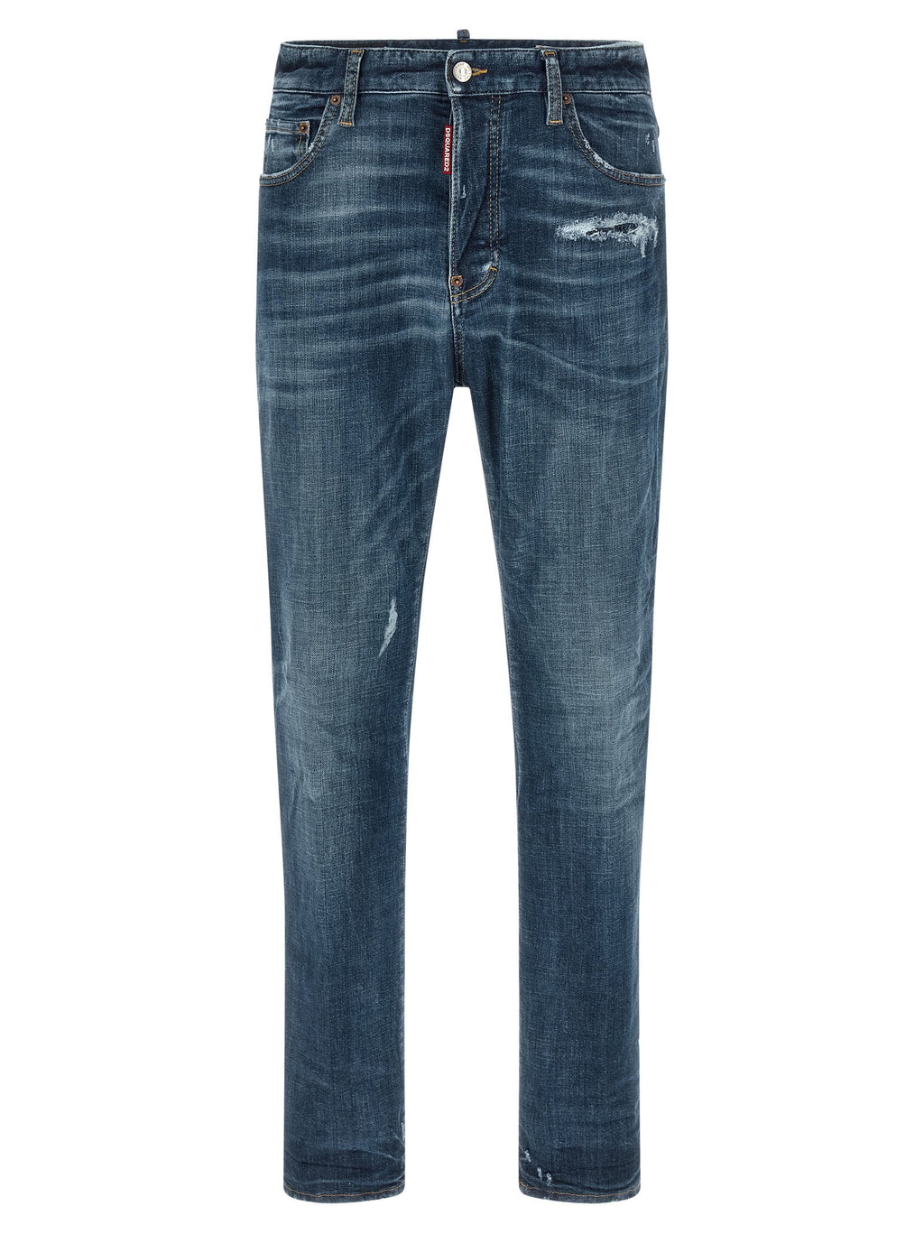 Dsquared² Blue Cotton Straight-Leg Jeans