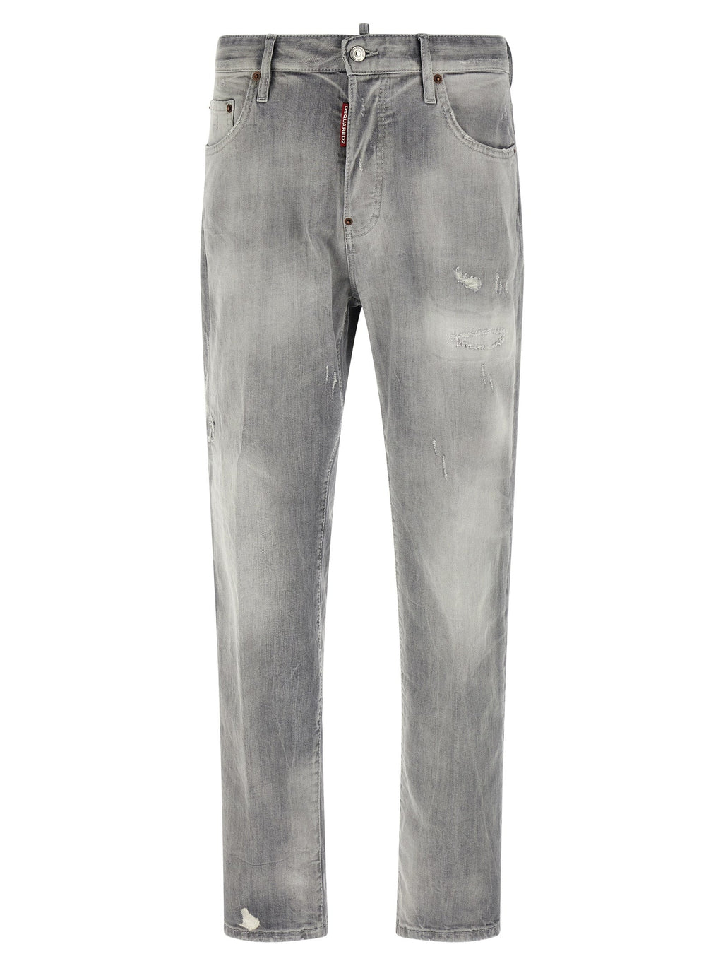 Dsquared² Gray Cotton Straight-Leg Jeans