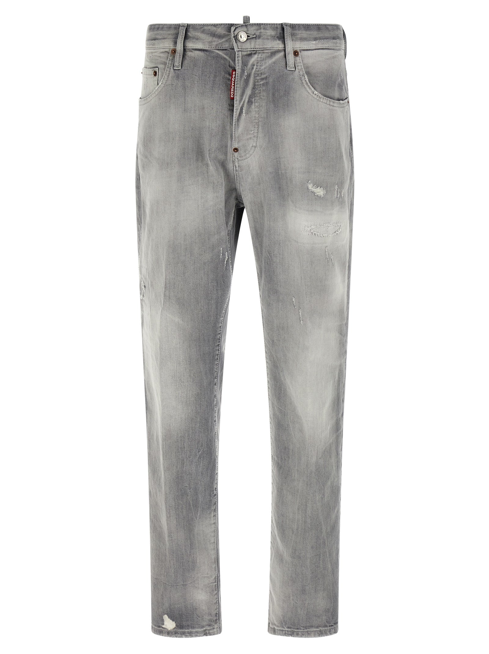 Dsquared² Gray Cotton Straight-Leg Jeans