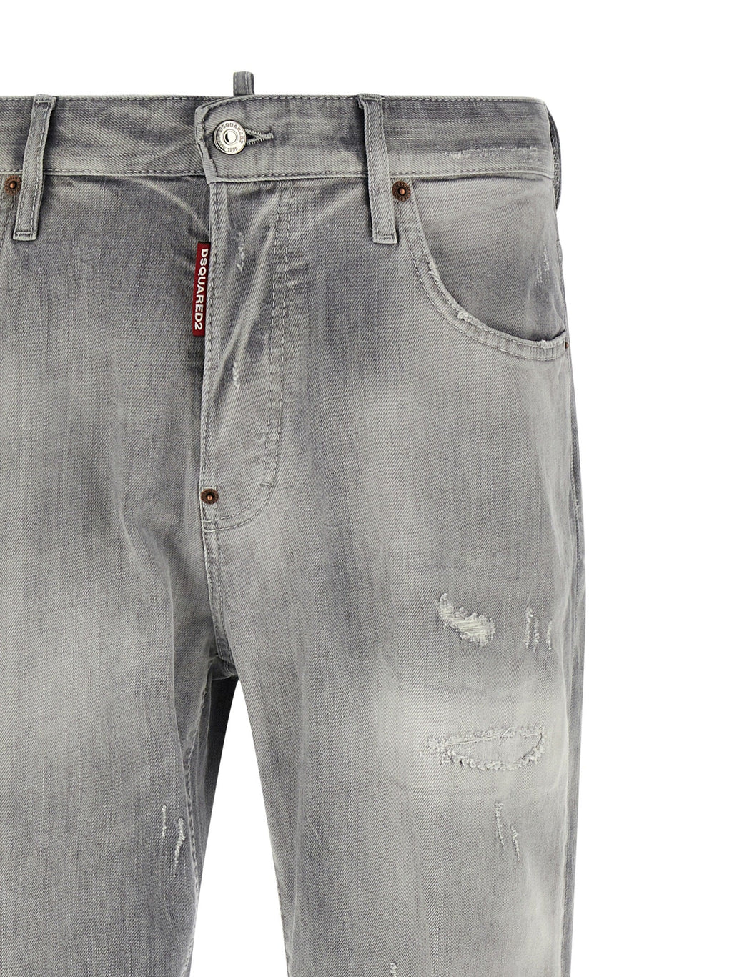 Dsquared² Gray Cotton Straight-Leg Jeans