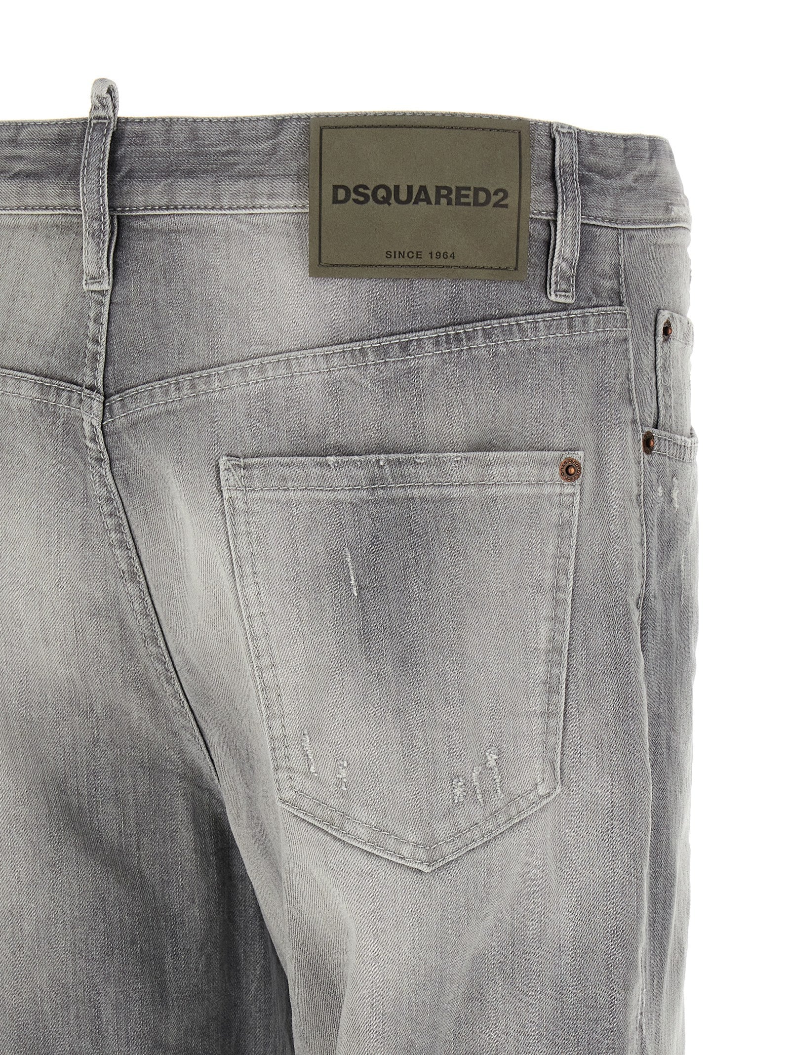 Dsquared² Gray Cotton Straight-Leg Jeans