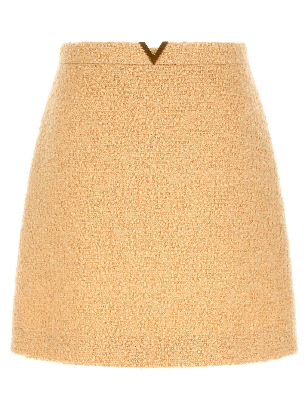 Valentino Garavani Beige Virgin Wool Long Skirt