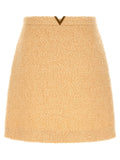 Valentino Garavani Beige Virgin Wool Long Skirt