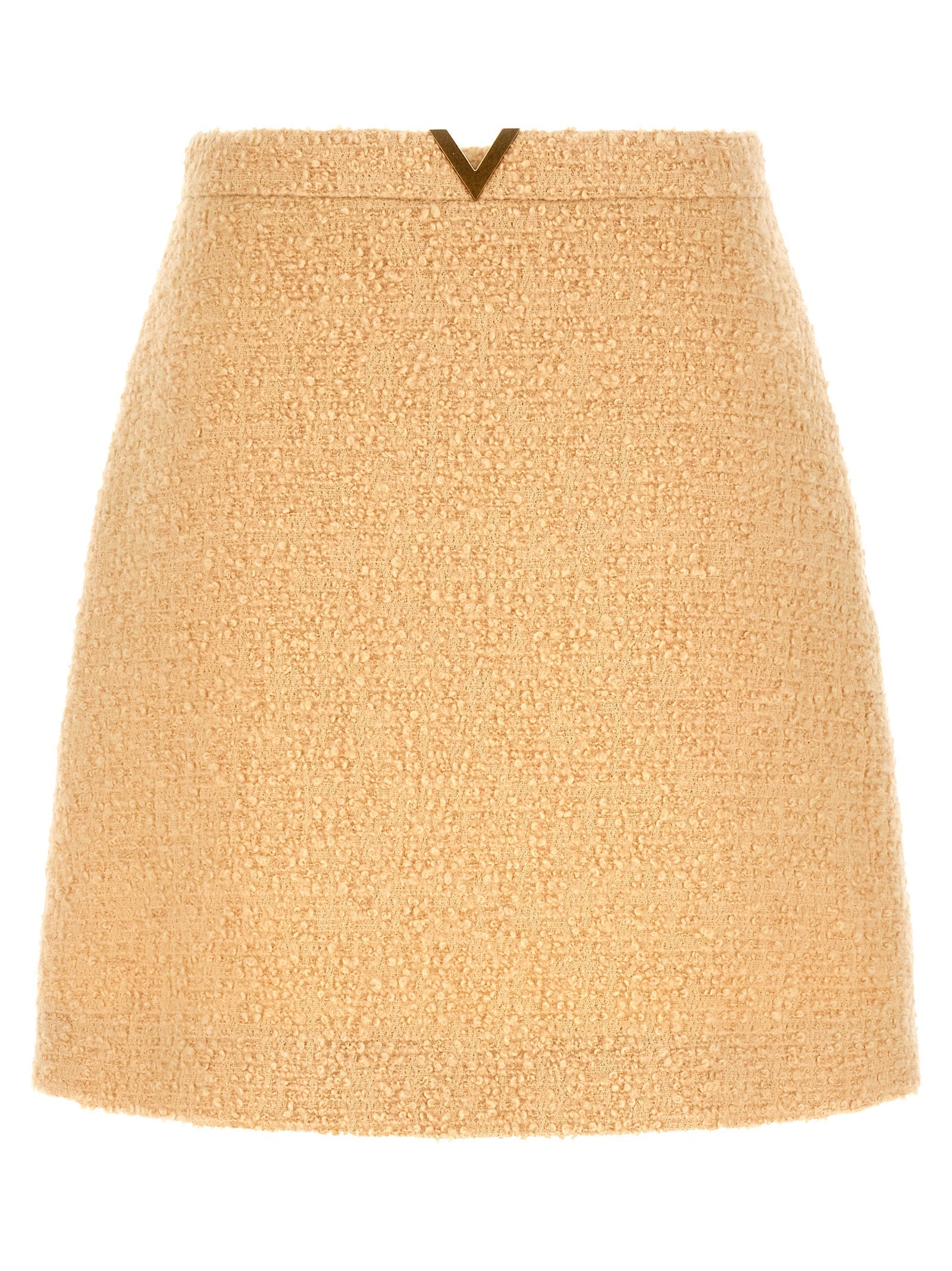 Valentino Garavani Beige Virgin Wool Long Skirt
