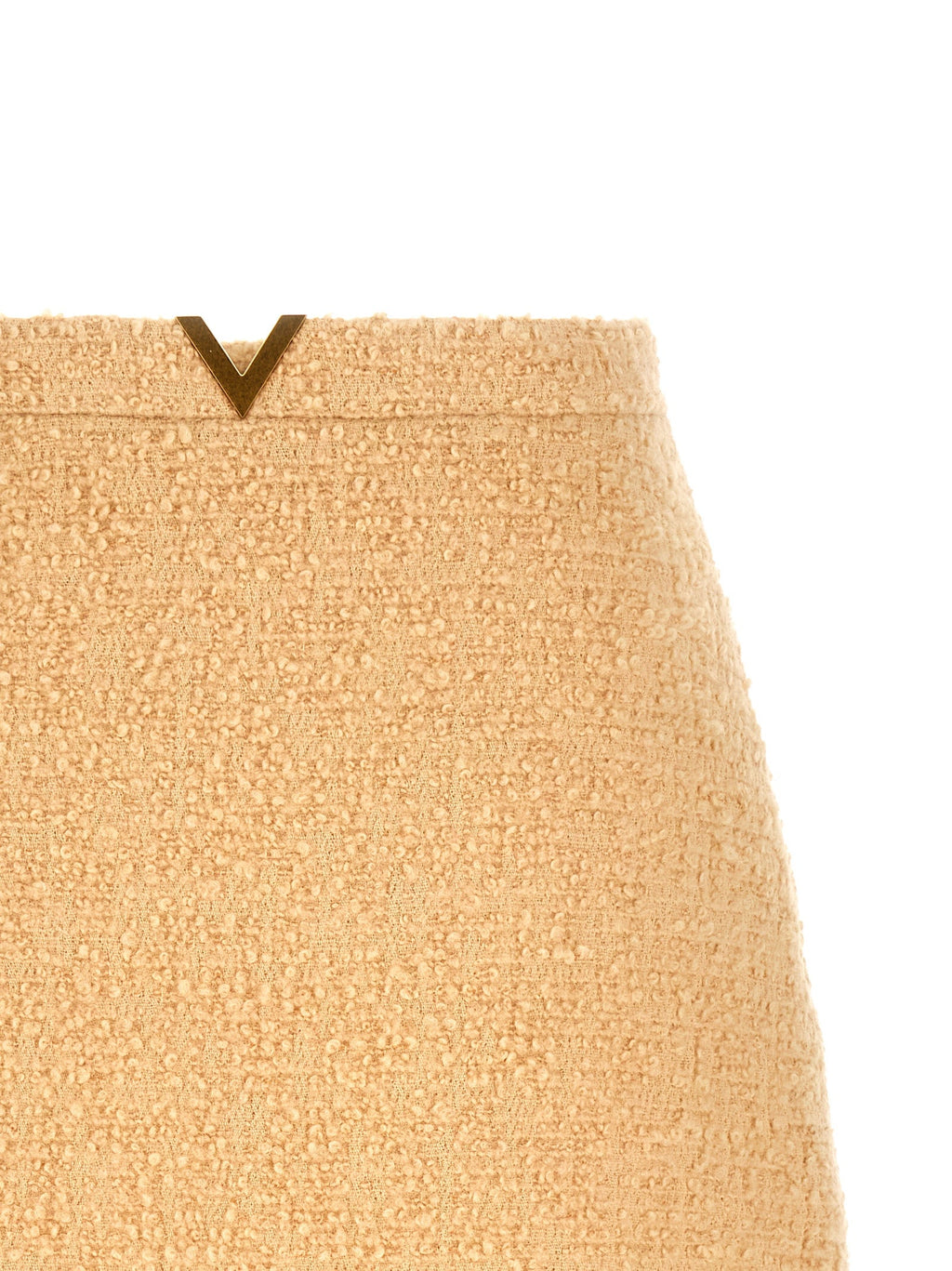 Valentino Garavani Beige Virgin Wool Long Skirt