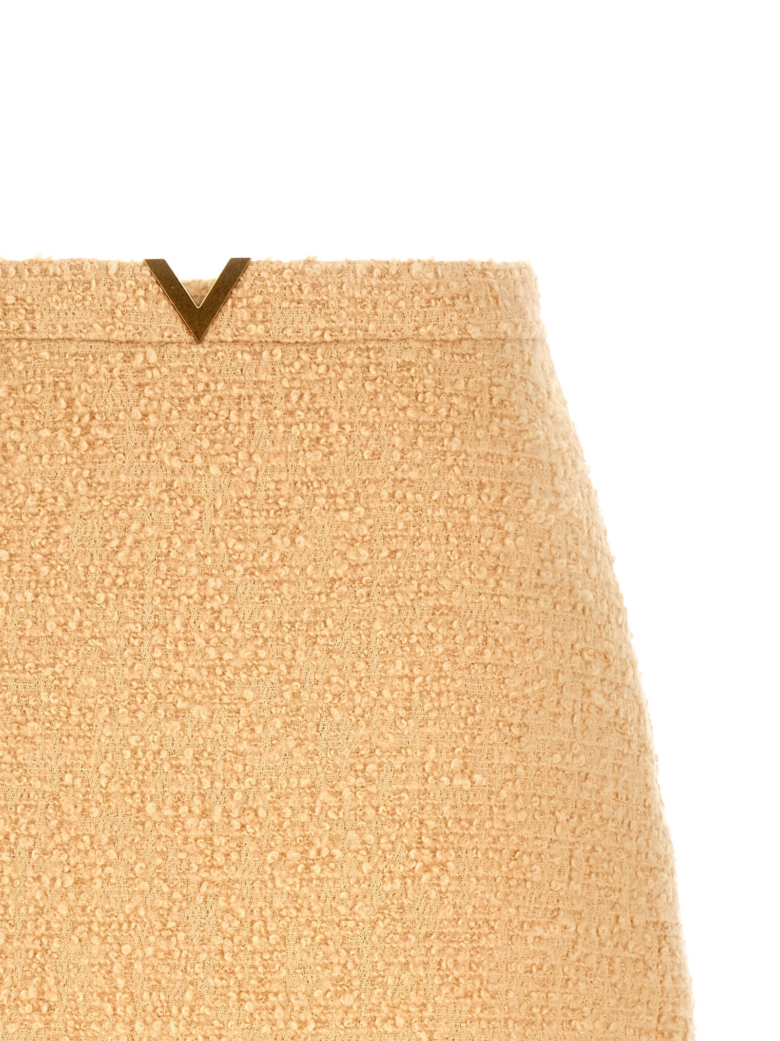 Valentino Garavani Beige Virgin Wool Long Skirt