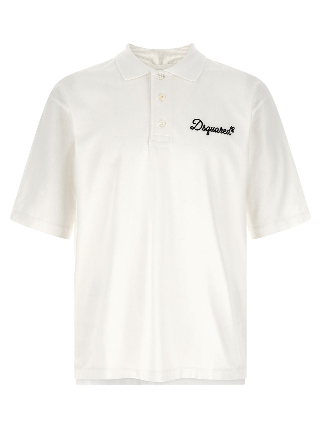 Dsquared² White Cotton Polo Shirt