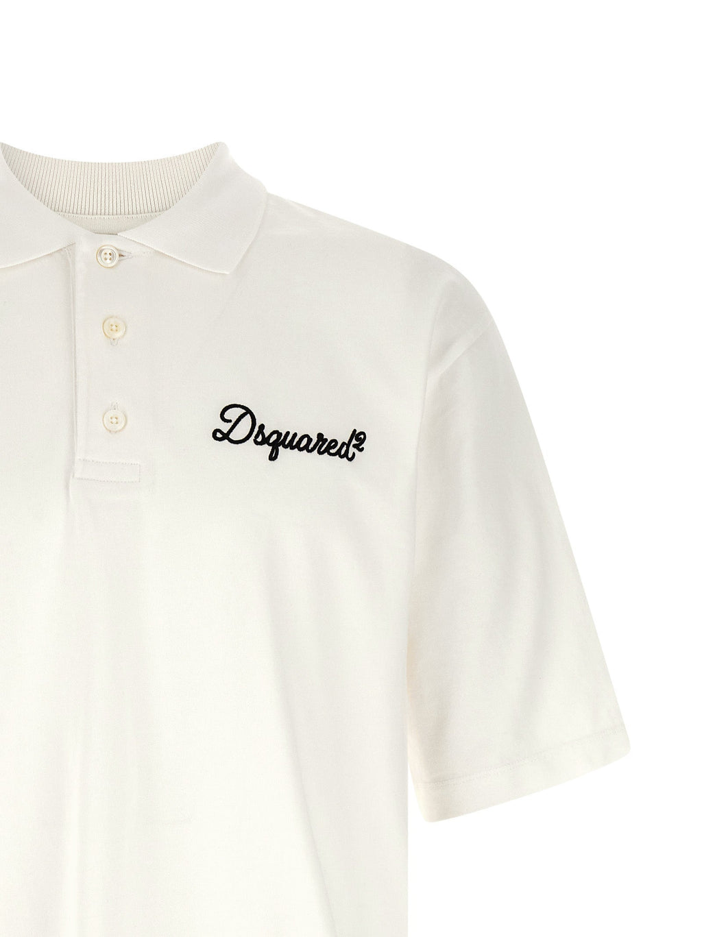 Dsquared² White Cotton Polo Shirt