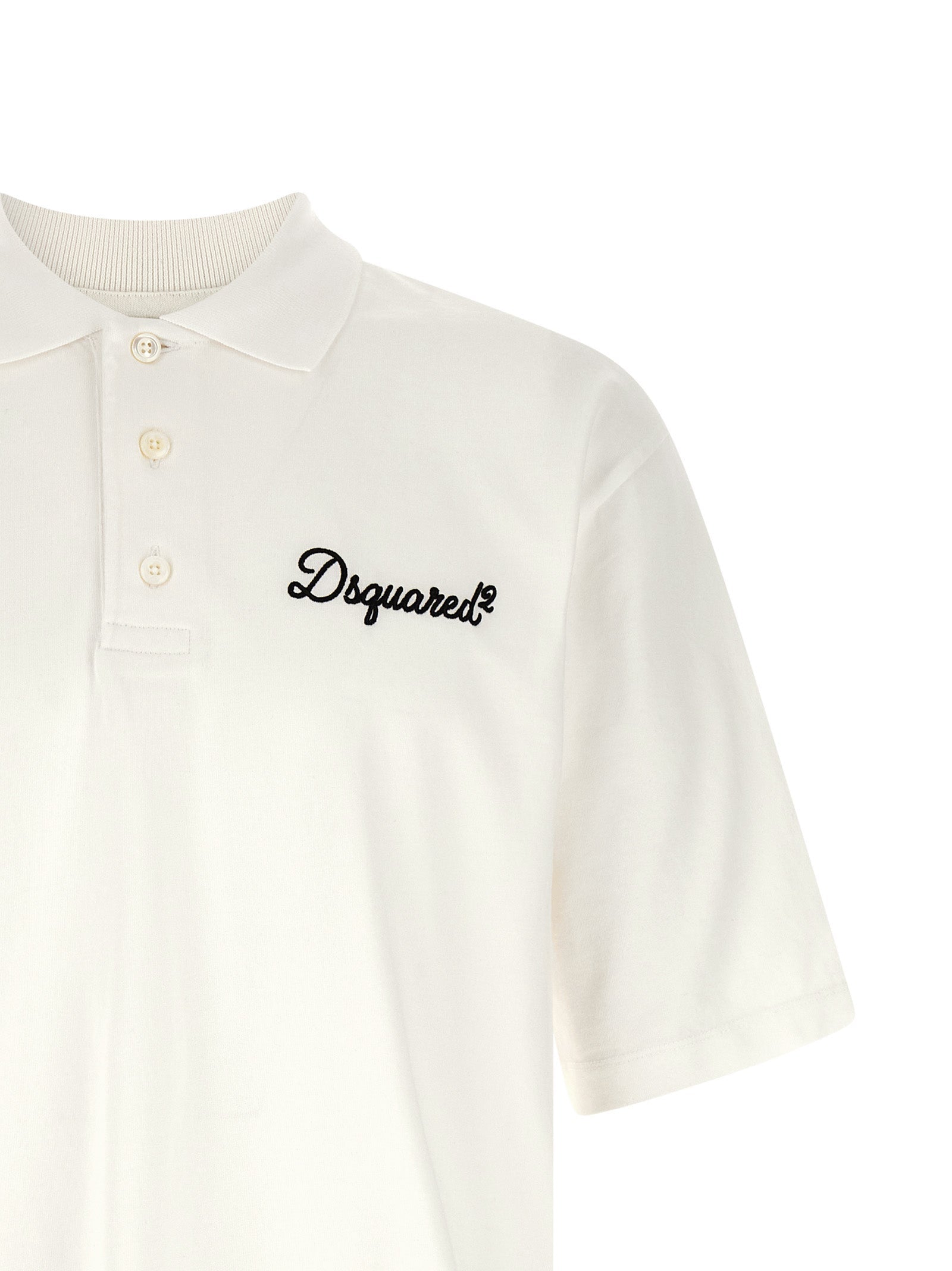 Dsquared² White Cotton Polo Shirt