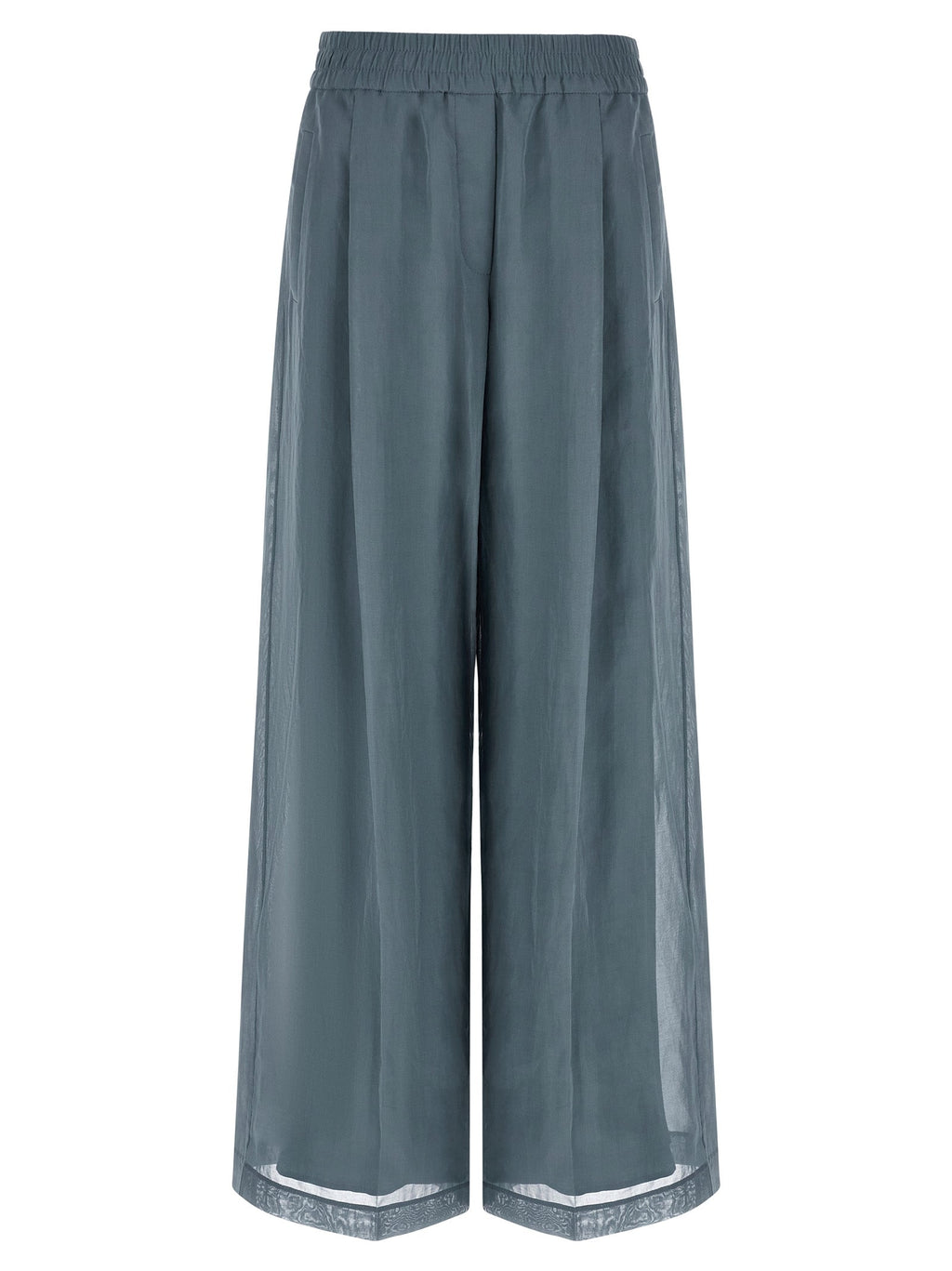 Brunello Cucinelli Blue Cotton Casual Pants