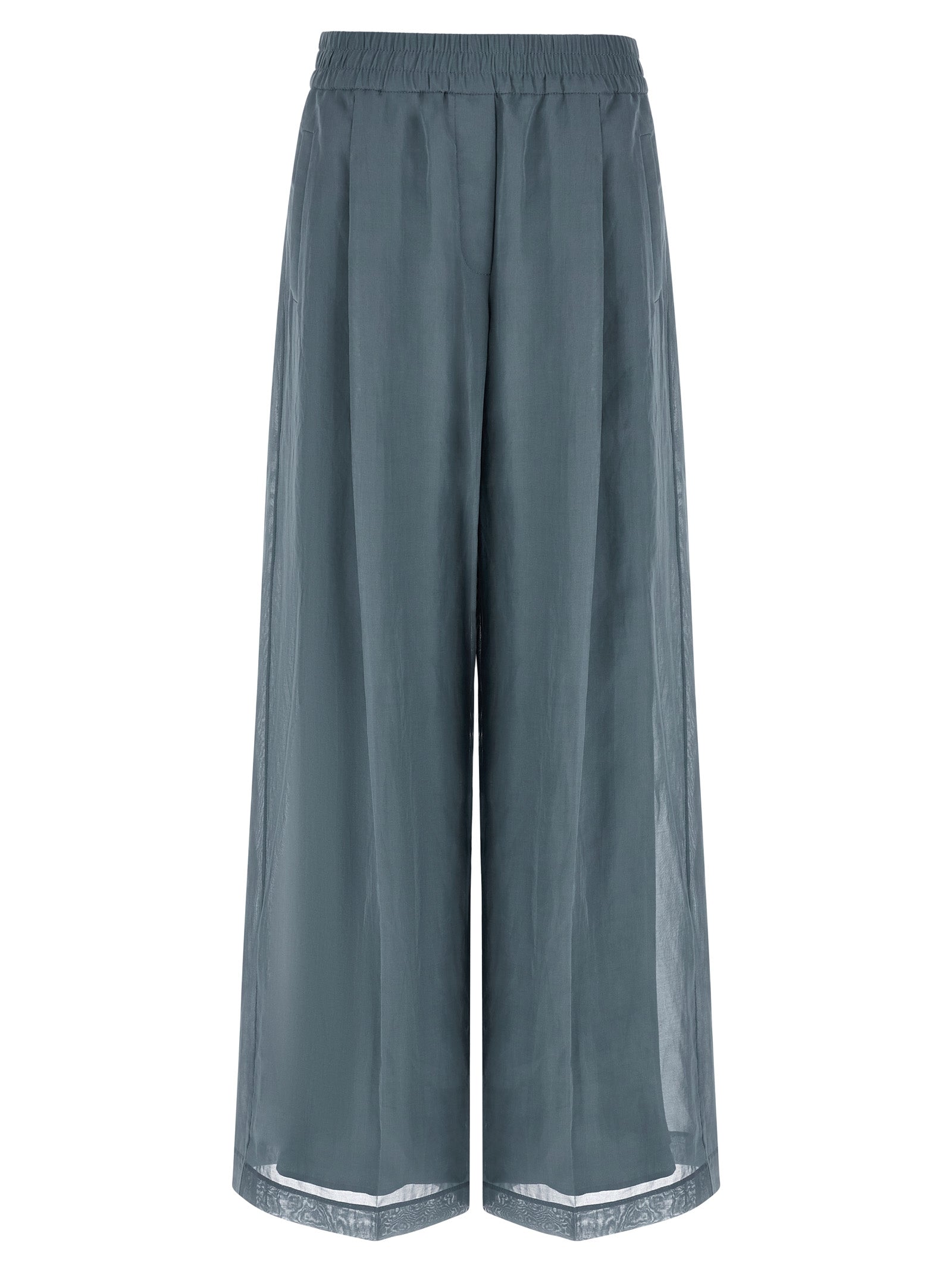 Brunello Cucinelli Blue Cotton Casual Pants