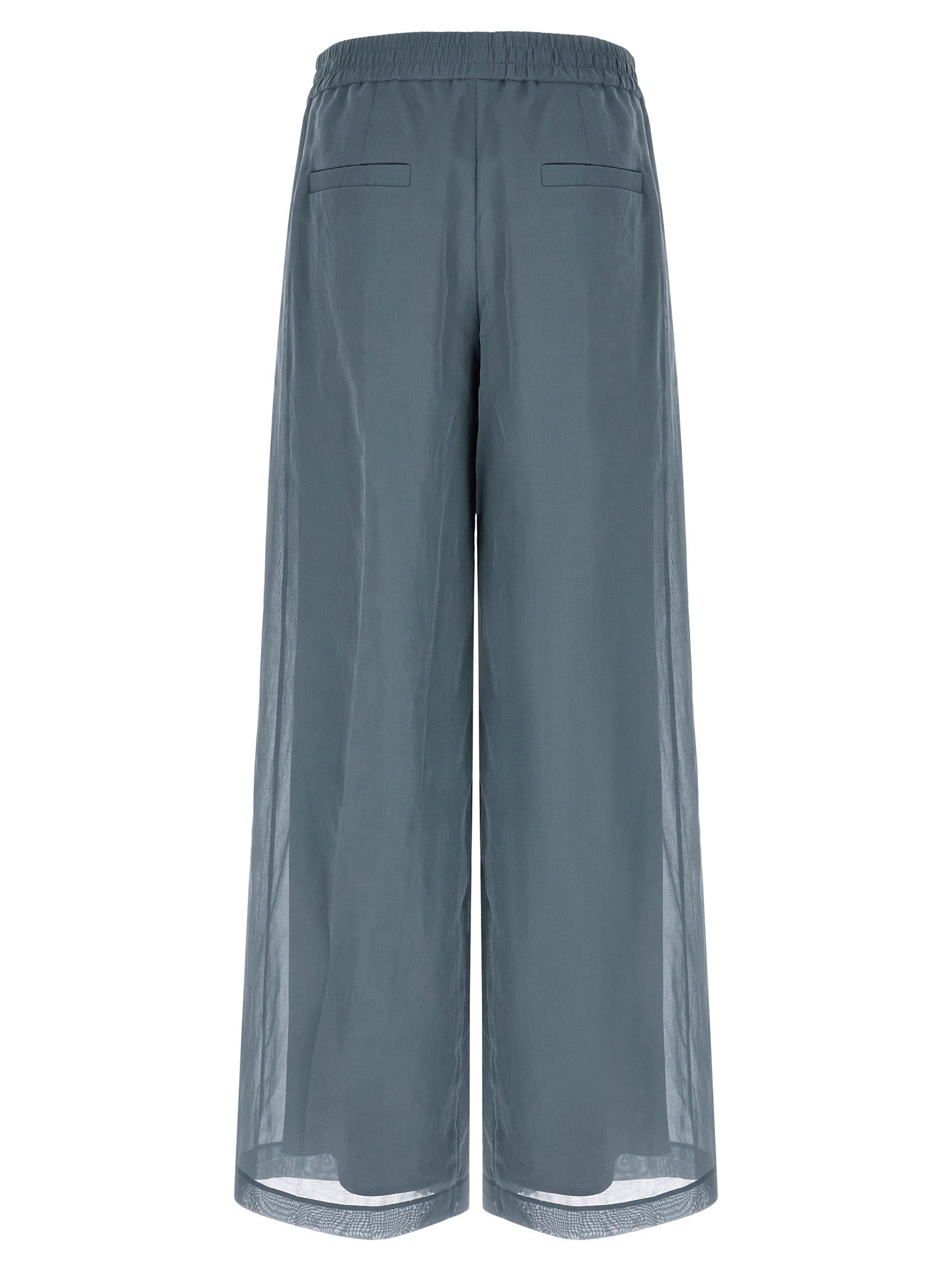 Brunello Cucinelli Blue Cotton Casual Pants