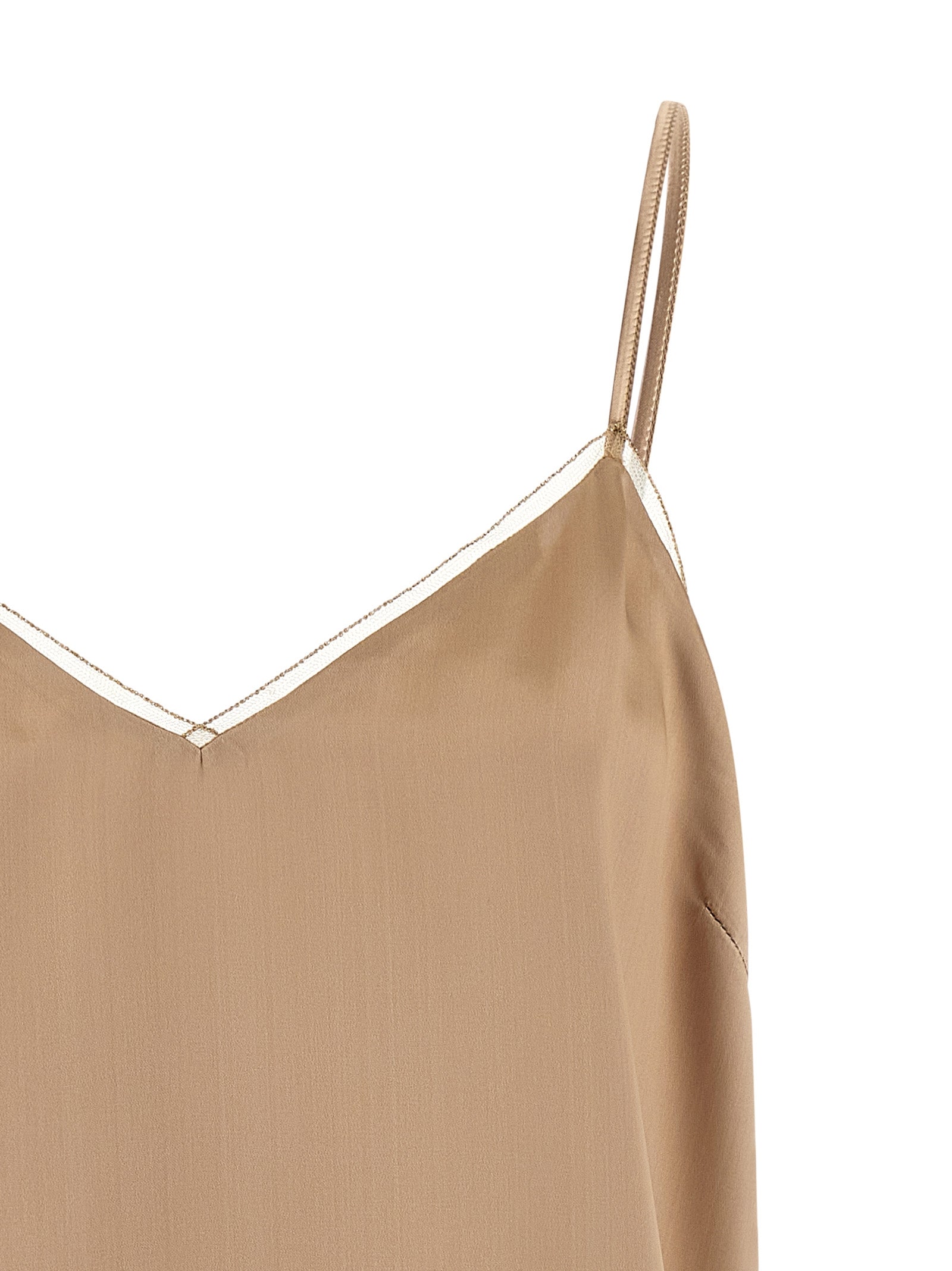 Fabiana Filippi Beige Viscose Tank Tops
