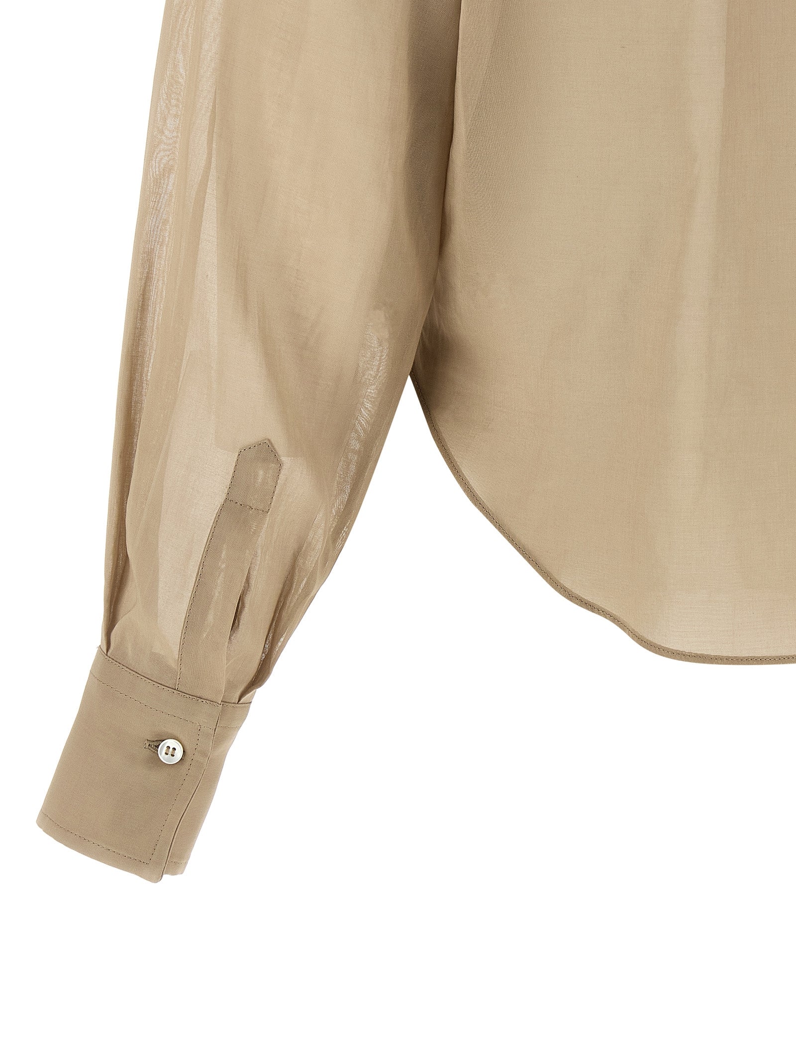 Brunello Cucinelli Beige Cotton Blouse